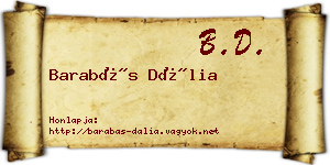 Barabás Dália névjegykártya
